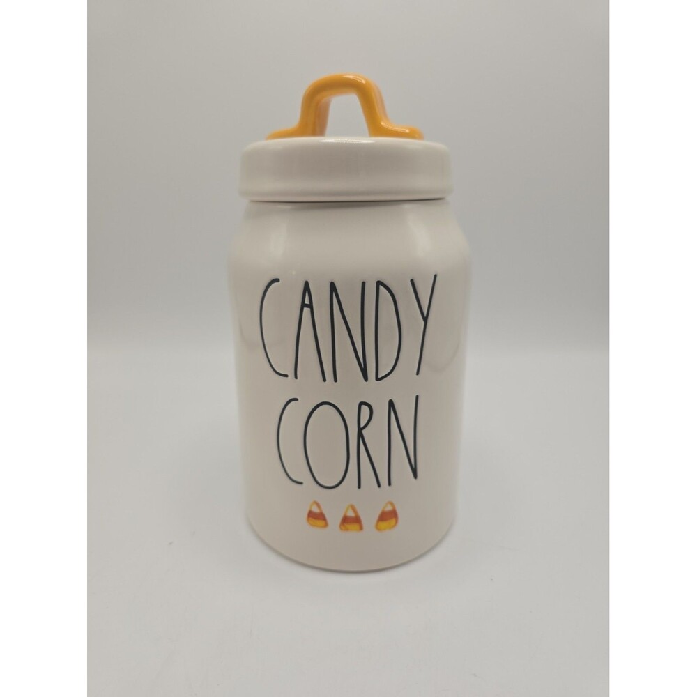 RAE DUNN "CANDY CORN" jar/cannister Halloween New 8"